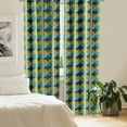 thumbnail image 2 of Ambesonne Abstract Curtains, Retro Rounds Illustration, Pair of 28"x95", Multicolor, 2 of 5