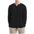 thumbnail image 1 of RXIRUCGD Mode Décontractée pour Hommes Pull-Over Couleur Unie Manches Longues Col en V, Noir, Taille : L, 1 of 5