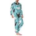 thumbnail image 2 of Fotbe Lovely Roosters Pijama de Hombre con Estampado de Manga Larga, Conjunto de 2 Piezas, Ropa de Dormir Suave y Cómoda con Bolsillos-Medium, 2 of 7