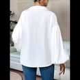 thumbnail image 4 of Blusa Holgada de Larga con Cuello Semiabierto y Lunares Franceses para Mujer M, 4 of 10