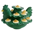 thumbnail image 2 of 7.9x7.5 Inch Easter Chicken Shaped Devil Egg Platter and Appetizer Tray, Reusable Green Plastic Egg Display Rack for Holiday Parties, Dining Table Centerpiece, and Easter Gift, 2 of 9