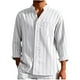 thumbnail image 2 of Blusa y camisa de manga larga con cuello alto para hombre, camisa transpirable con bolsillo y estampado a rayas de cuello alto de moda, de poliéster., 2 of 5