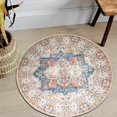thumbnail image 1 of JV Home Round Rug Napoli Beige Multicolored 4 ft Washable Carpet Anti Slip, 1 of 6