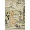 thumbnail image 2 of Chōbunsai Eishi 11x14 Gold Ornate Wood Frame and Double Matted Museum Art Print Titled - Yasuhide, from the Series ‘Six Immortal Poets (Rokkasen)’ (C. 1789-90), 2 of 4
