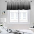 thumbnail image 3 of 2 Pack Gray Black Valance for Window Gradient Kitchen Valance Rod Pocket Short Curtain Topper Decorative Window Treatment for Living Room Bedroom 42"x12", 3 of 8