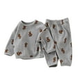 thumbnail image 1 of Odeerbi 3M-2Y Niños Niñas Pijama Suave Manga Larga Tops Pantalones Conjunto Suave Impreso Ropa de Dormir Invierno Básico Dos-Pijamas de Dos Piezas, 1 of 4