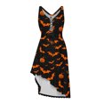 thumbnail image 5 of Fewfanhot Halloween Fall Dresses for Women Dark Feminine Dress: Pink Wave-Wrinkle Gothic Style with -Edge Lace Hem, 5 of 5