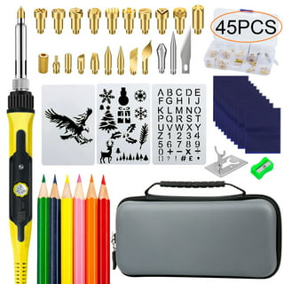 Plaid 15 PC Electric Wood Burning Tip Set, Creative Decorative Tool, DIY  Kit, Carving, Burning and Soldering Tips, Pyrography, Temperature Control,  Carrying Case 