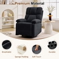 thumbnail image 7 of GEEYOO Swivel Rocker Recliner Chair for Adults,360°Swivel Nursery Recliner with Side Pockets,Small Recliner Chair for Small Spaces for Living Room,Linen,Black, 7 of 7