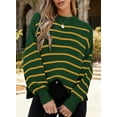 thumbnail image 2 of DOKOTOO Women Sweaters Striped Long Sleeve Pullover Tops Drop Shoulder Oversized Knitted Tops, 2 of 5
