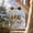 A, variant on Metal Christmas Wind Chime Sun Catcher, Village Scene Snow Effect, Red Green Gold Hanging Ornament for Home