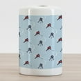 thumbnail image 2 of Sport Ceramic Toothbrush Holder, Abstract Lines Background Ice Hockey Pattern Competitive Match Winter Season, Decorative Versatile Countertop for Bathroom, 4.5" X 2.7", Blue Red Black, 2 of 4