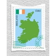 thumbnail image 1 of Ireland Map Tapestry, Mail Sending Post Office Elements Eire Classic Communication Ways, Wall Hanging for Bedroom Living Room Dorm Decor, 60W X 80L Inches, White and Multicolor, by Ambesonne, 1 of 2
