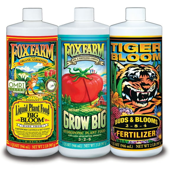FoxFarm Hydro Formula Nutrients Trio 3 Quarts Liquid Plant Fertilizers | FX14050