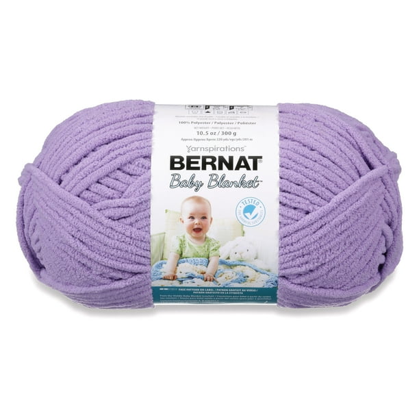 Bernat Baby Blanket 6 Super Bulky Polyester Yarn, Baby Lilac 10.5oz