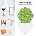 thumbnail image 6 of Lsque St. Patrick's day1 Pattern 4" Drink Coasters Set of 4, PVC Leather Absorbent Coasters, Table Coaster Set Decorative Coffee Cup Coasters Housewarming Gift-Hexagon, 6 of 6