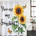 thumbnail image 2 of Yellow Sunflower Bathroom Shower Curtains with 12 Hooks Polyester Waterproof Shower Curtain for Stalls and Bathtubs Butterfly Sunshine Farmhouse Country Decorative Bathroom Curtain 60x72 Inches, 2 of 8