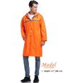 thumbnail image 2 of Mens Long Hooded Safety Rain Jacket Waterproof Emergency Raincoat Poncho X-Large, 2 of 5