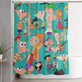 thumbnail image 3 of Phineas And Ferb Shower Curtain Waterproof Fabric Cloth Shower Curtains Washable Bathroom Decoration Bath Curtains Plastic, 3 of 9