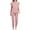 Pink, variant on Wdfiry Medical Scrub Set for Women, Modern Stand Collar Scrub Top & Jogger Pant with Pockets Professionals Soft Stretch Athletic Nursing Uniform Workwear