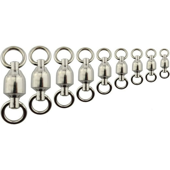 30pcs High Strength Rolling Swivel Ball Bearing Fishing Swivels Accessory Fishing Strong Welded Rings Connectors (30pcs 2#)