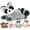 Raccoon-Gray, variant on MorisMos 17.7in Sabre-Toothed Tiger Mom with 2 Babies, Tiger Stuffed Animal Plush Toy Set