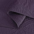 thumbnail image 6 of Chezmoi Collection Austin King Oversized Bedspread Set, 3-Piece Lightweight Microfiber Quilted Coverlet for All Seasons, Purple, 6 of 9