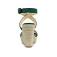 thumbnail image 2 of BLISSFUL STEP Chaussures pour Femmes Sandales Espadrilles à Talon Compensé Slingback à Brides Croisées Vert 10, 2 of 8