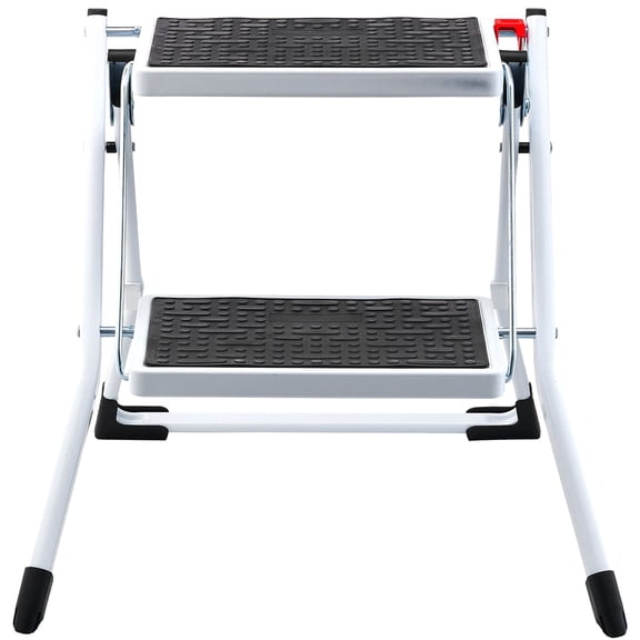 2-Step Steel Step Stool with Anti-Slip Pedal, 330lb Capacity Folding Ladder for Home Kitchen Office, Sturdy Step Stool for Adults