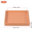 thumbnail image 2 of Unique Bargains 5' Ceramic Square Planter Saucer Flower Pot Drip Tray Coaster, Orange 2 Pack, 2 of 5