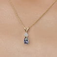 thumbnail image 3 of Gem Stone King 14K Yellow Gold Green Mystic Topaz and White Lab Grown Diamond Pendant Necklace for Women | 0.96 Cttw | Gemstone November Birthstone | Pear Shape 7X5MM | With 18 inch Chain, 3 of 6