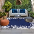 thumbnail image 2 of Coastal Coral Outdoor Rug for Patio/Deck/Porch, Non-Slip Large Area Rug 5 x 8 Ft, Navy Blue Ocean Marine Nautical Beach Indoor Outdoor Rugs Washable Area Rugs, Reversible Camping Rug Carpet Runner, 2 of 8