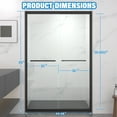 thumbnail image 2 of Aukfa 44-48" W x 72" H Double Sliding Shower Door, Bypass Bathroom Sliding Door, 5/16" Tempered Glass, Matte Black, 2 of 10