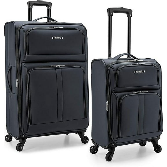 U.S. Traveler Anzio Softside Expandable Spinner Luggage Set, Gray, 2-Piece (22/30)