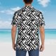 thumbnail image 4 of Balery Ying Yang Checkered Camisas hawaianas de manga corta para hombre, camisas playeras de corte holgado, camisas de vacaciones con botones,3X-Large, 4 of 7