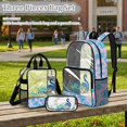 thumbnail image 2 of ZUXONGSY Peacock Print 17" Transparent Backpack for Elementary Middle School – Heavy Duty Clear Bookbag Set with Lunch Box and Pencil Case, 3Pcs See Through Backpack for Boys and Girls, 2 of 5