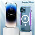 thumbnail image 4 of ELEHOLD Rugged Magnetic Case for iPhone 16,Hard PC Clear Back Aluminium Alloy Silicone Bumper Frame Compatible with Mag Safe Translucent Clear Shockproof Protective Case, Rainbow, 4 of 8