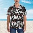 thumbnail image 4 of Daiia Laying Hens And Roosters Hawaiian Shirt for Men Gentle Cotton Regular Short Sleeve Casual-Small, 4 of 9