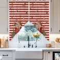 thumbnail image 4 of Swag Curtains Valances for Windows, Red Striped Merry Christmas Short Kitchen Window Curtains Over Sink, Coffee Cup Gingerbread Man Cafe Curtains Panel Set Of 2,Rod Pocket, 45 Inches Length, 4 of 8