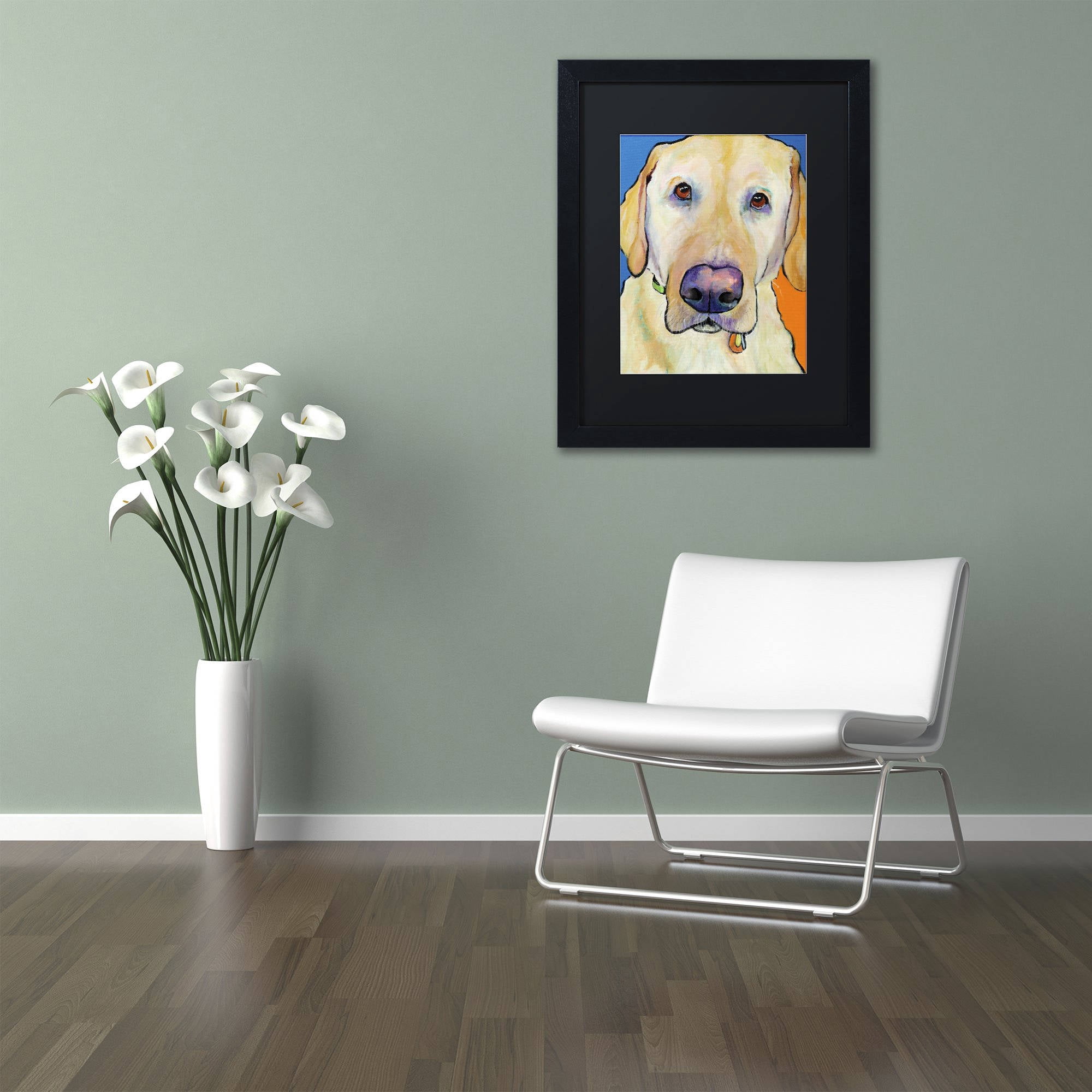 Trademark Fine Art "Spenser" Canvas Art by Pat Saunders-White, Black Matte, Black Frame