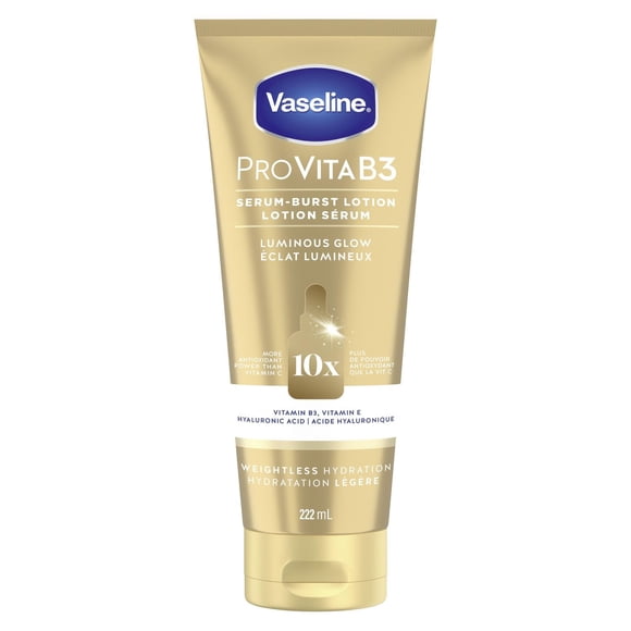 Lotion Vaseline Pro VitaB3 Serum Burst - Peau saine et éclatante, légère, éclat lumineux - 10 fois le pouvoir antioxydant de la vitamine C Vaseline