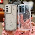 thumbnail image 4 of for Samsung Galaxy S24 FE Case 6.7" Glitter Clear Bling Shiny Star Sequin Transparent Matte Cute Curly Wavy Non-Slip Camera Lens Protect Soft Silicone Aesthetic Phone Cover for Women (Black), 4 of 12