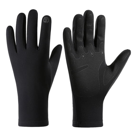 2 Pairs Windproof Thermal Cycling Gloves - Touch Screen Anti-Slip Bike Gloves, Warm Fleece Lined for Winter Riding & Outdoor Sports