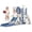Blue Gray, variant on DKMOCO 6-in-1 Toddler Slide, Climber Slide PlaySet with Basketball Hoop, Telescope & Anti-Slip Pads, Indoor Outdoor Playground Age 1-3, Blue Gray