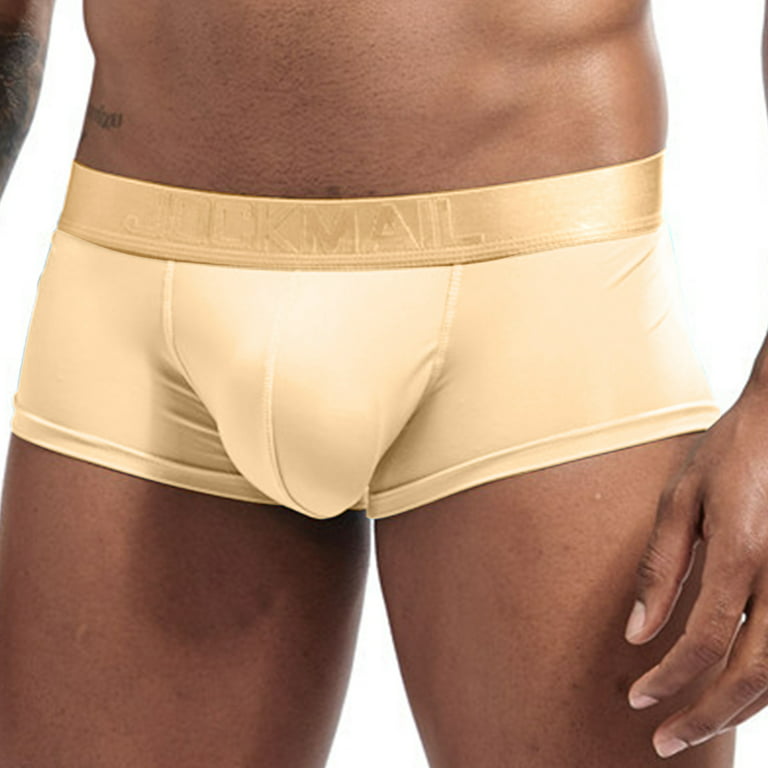 Men's Ice Silk Underwear Sexy Underwear Shorts Underpants Letter Pouch Soft  Briefs Panties