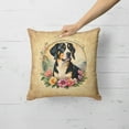 thumbnail image 2 of Entlebucher Mountain Dog and Flowers Fabric Decorative Pillow 18 in x 18 in, 2 of 5