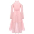 thumbnail image 3 of Nyeemya Kid Off Shoulder Flower Girls Dress Wedding Birthday Party Gown High Low Hem Princess Dress Pink 6, 3 of 7