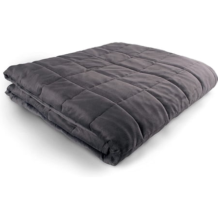 HugBud Kid & Adult Weighted Blanket for King and Queen Size Bed 80" x 87" Gray 25lbs