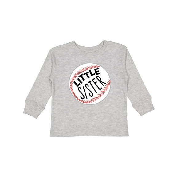 Inktastic Little Sister Baseball Girls Long Sleeve Toddler T-Shirt