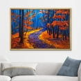 thumbnail image 2 of wall26 Framed Canvas Print Wall Art Brushstroke Effect Red &amp; Blue Autumn Forest Nature Wilderness Illustrations Modern Art Rustic Scenic Multicolor for Living Room, Bedroom, Office - 16"x24&, 2 of 5